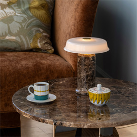 Trip II Table Lamp Emperador White